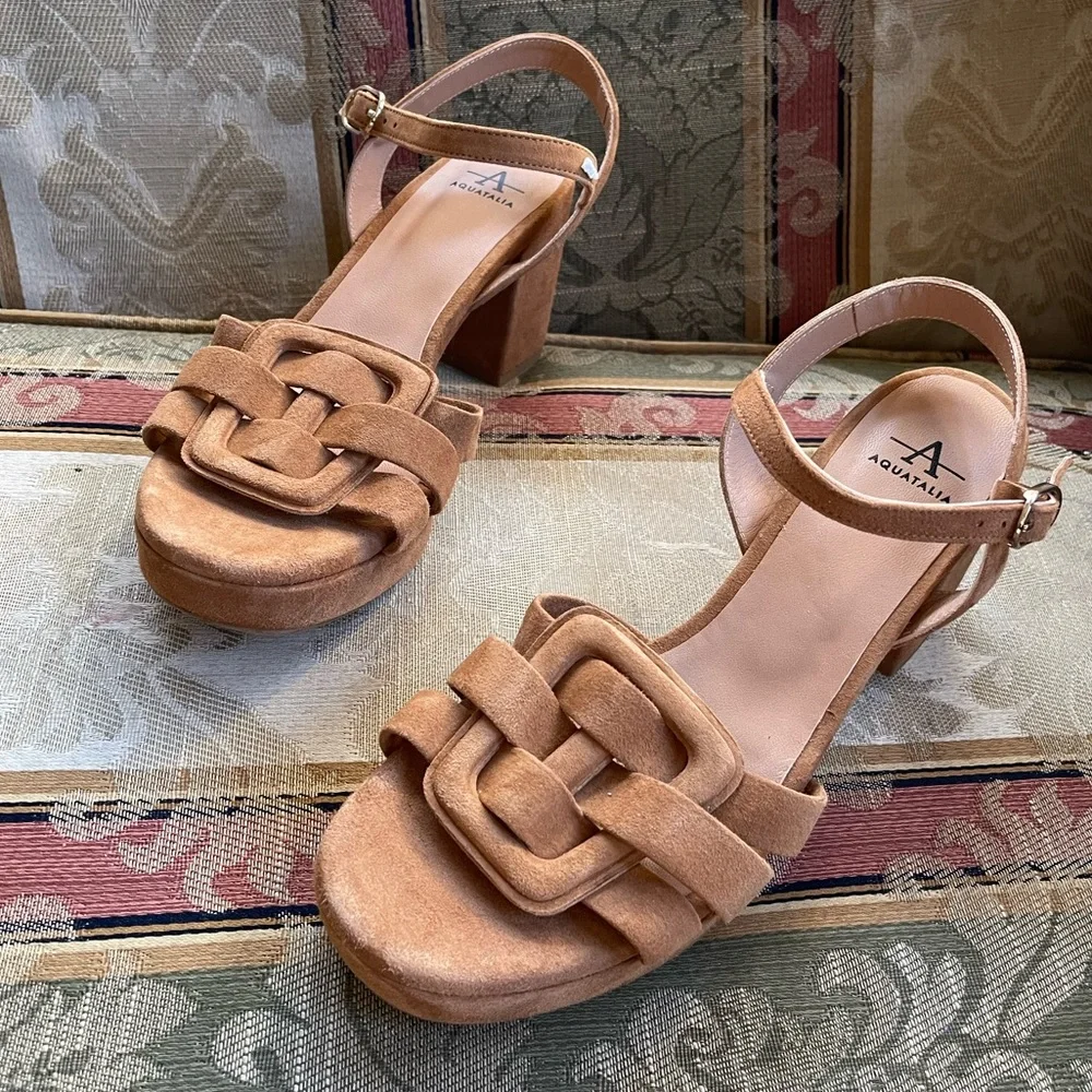 AQUATALIA Micah Suede Platform Sandals. Size 8.5 Women 
S1-17 - Picture 5 of 7